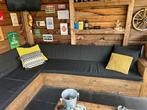 Hoekbank Steigerhouten 3m x 3m met op maat kussens, Tuin en Terras, Tuinsets en Loungesets, Ophalen, Gebruikt, Steigerhout, Loungeset