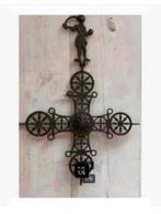 Religie Byzantijns kruis, metaal, 49 cm hg x 30 cm br., Antiek en Kunst, Antiek | Religie, Ophalen of Verzenden