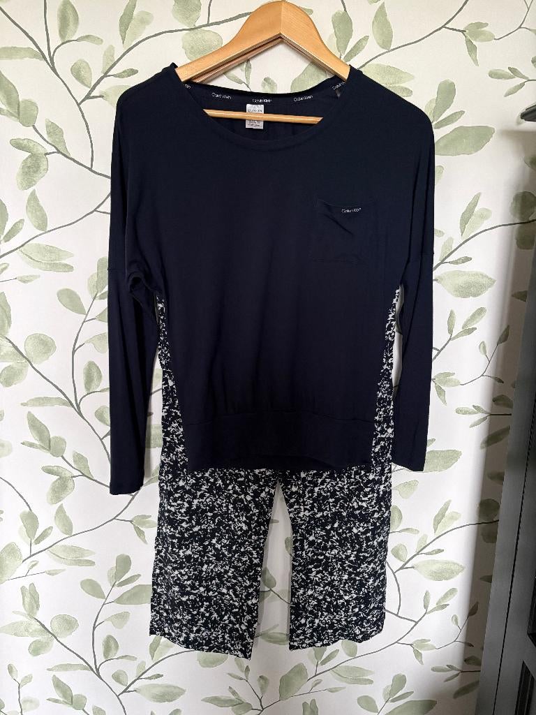 Calvin Klein pyjama blauw wit XS small 34-36, Calvin Klein, Ophalen of Verzenden, Zo goed als nieuw, Maat 36 (S)