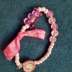 Roze girly Armbandje met Kralen, Gebruikt, Ophalen of Verzenden, Elastiek, Roze