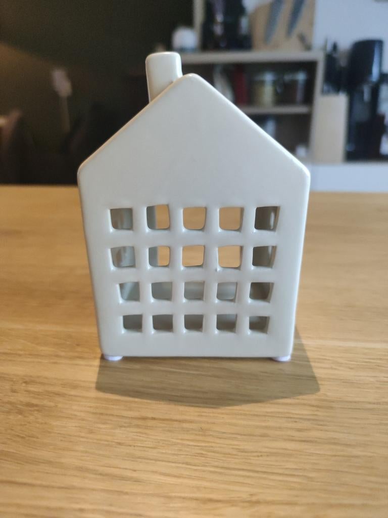 Waxinelichthouder huisje, Overige materialen, Nieuw, Crème, Ophalen of Verzenden