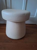 Vintage Poef skai creme, Ophalen of Verzenden, Gebruikt, Overige materialen