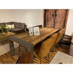 Novara eettafel Tower Living 200X100cm nu €569,-, Ophalen, Teakhout, 200 cm of meer, Rechthoekig