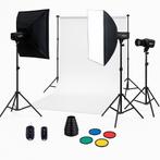 Falcon Eyes Complete Flitsset – 3 Flitsers + Triggers, Ophalen of Verzenden, Zo goed als nieuw, Lamp of Flitsset