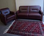 leren tweezitbank met fauteuil, bruin, merk Neostyle., Gebruikt, 150 tot 200 cm, Tweepersoons, Ophalen of Verzenden