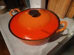 Le Creuset gietijzeren braadpan 28cm oranje, Huis en Inrichting, Ophalen of Verzenden, Gebruikt, Gietijzer, Koekenpan of Braadpan