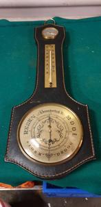 barometer met leer bekleed, Verzamelen, Retro, Ophalen of Verzenden
