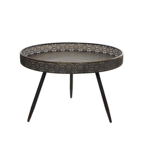 Mica lagune salontafel nieuw brons, Huis en Inrichting, Tafels | Bijzettafels, Zo goed als nieuw, Rond, Minder dan 55 cm, Metaal of Aluminium