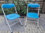 Blauwe klapstoelen, Gebruikt, Twee, Blauw, Ophalen of Verzenden