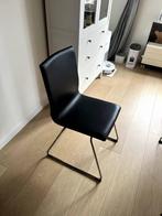 Eetkamerstoelen zwart kunstleeer & chroom, 6 stuks, IKEA, Huis en Inrichting, Stoelen, Ophalen, Zo goed als nieuw, Zwart, Vijf, Zes of meer stoelen