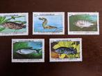 NICARAGUA 1987; set (5) VISSEN, Verzenden, Gestempeld, Dier of Natuur