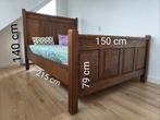 Houten 2-persoons bed + nachtkastjes, Ophalen, Gebruikt, Bruin, Klassiek