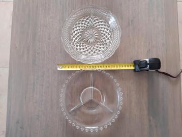 Serveerschaal glas 3 vaks nieuw uit oma,s servieskast.  beschikbaar voor biedingen