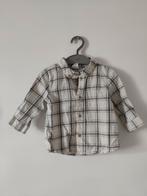 H&M crème met grijs geruite blouse 68 als nieuw, H&M, Ophalen of Verzenden, Zo goed als nieuw, Overhemdje of Bloesje