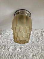 art deco skyscraper lamp amber kleur jaren 30 plafondlamp, Huis en Inrichting, Lampen | Plafondlampen, Ophalen of Verzenden, Gebruikt