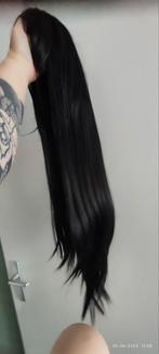Nieuw! Pruik stijl lang haar zwart, verstelbare band 70 cm, Ophalen of Verzenden, Nieuw, Pruik of Haarverlenging