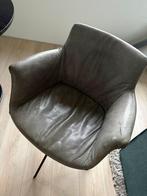 Vier Leren draaistoelen met metalen poten, Huis en Inrichting, Stoelen, Ophalen, Gebruikt, Leer, Vier