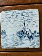 Oude blauw-witte tegel met Hollands tafereel, Ophalen of Verzenden