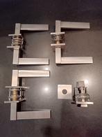 Moderne RVS Deurklinken Set, Doe-het-zelf en Verbouw, Hang- en Sluitwerk, Ophalen of Verzenden, Gebruikt, Rvs, Klink of Kruk