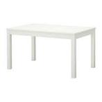 Witte eettafel Bjursta ikea uitschuifbaar, Huis en Inrichting, 200 cm of meer, 50 tot 100 cm, Gebruikt, Rechthoekig