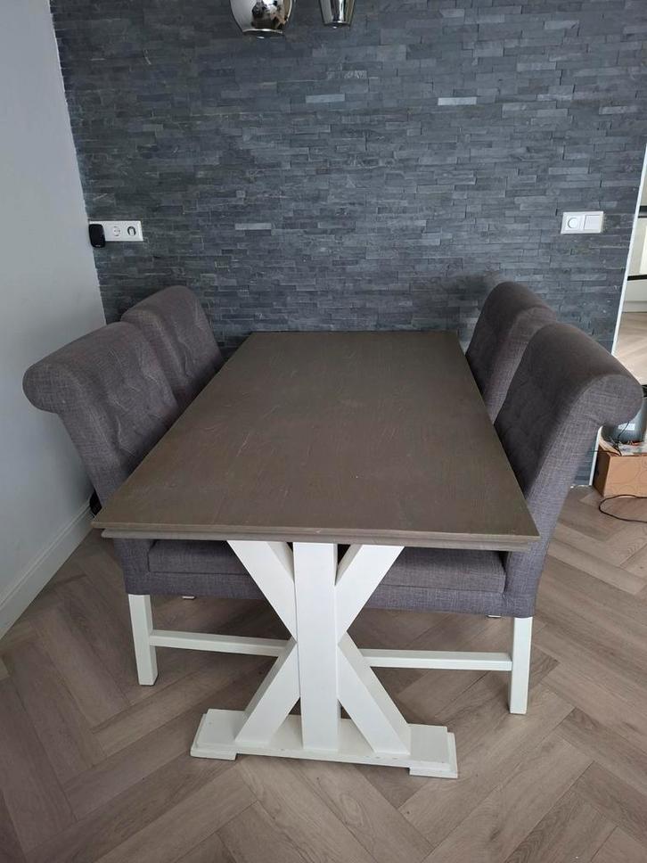 Eethoek Riverwoods met 4 stoelen De Bommel Meubelen., Huis en Inrichting, Complete inboedels, Ophalen