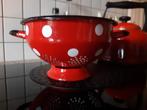 Polkadot -rood met witte stippen - emaille vergiet, Ophalen of Verzenden, Nieuw, Overige materialen