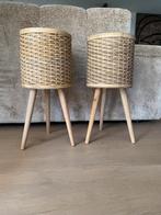 Twee plantenbakken op houten poten., Ophalen, Overige materialen, Zo goed als nieuw, Minder dan 25 cm