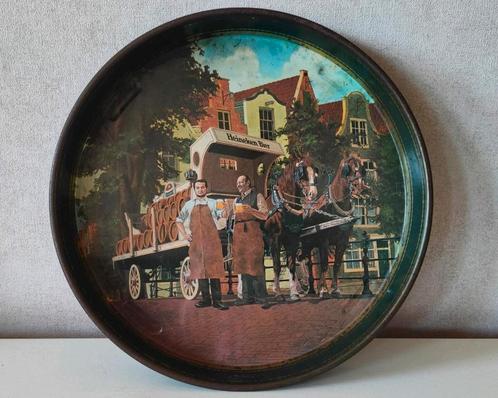 Heineken bier vintage metalen dienblad, Verzamelen, Biermerken, Gebruikt, Reclamebord, Plaat of Schild, Heineken, Ophalen of Verzenden