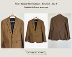 Men’s Elegant Brown Blazer – Reserved – Size S – Like New, Ophalen of Verzenden, Zo goed als nieuw, Maat 52/54 (L), Bruin