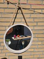 Leuke spiegel met touw, Huis en Inrichting, Woonaccessoires | Spiegels, Minder dan 50 cm, Ophalen of Verzenden, Zo goed als nieuw