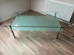 Glazen salontafel met aluminium poten, 50 tot 100 cm, Minder dan 50 cm, 100 tot 150 cm, Rechthoekig