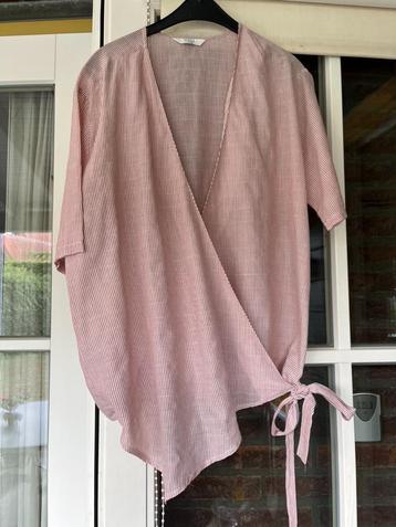 Oranje/wit gestreepte Yaya overslagblouse, mt 42 beschikbaar voor biedingen