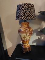 Vintage keramische lamp met panterprint kap – Aziatische, Huis en Inrichting, Lampen | Tafellampen, Overige materialen, Gebruikt