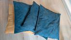 4 kussentjes inclusief hoes, Huis en Inrichting, Ophalen, Gebruikt, Blauw, Vierkant