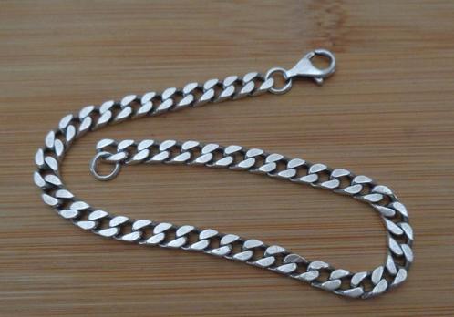 zilveren extra lange gourmet schakel armband [168], Sieraden, Tassen en Uiterlijk, Armbanden, Zo goed als nieuw, Zilver, Zilver