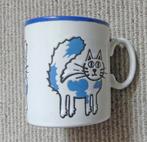 Just Mugs vintage kattenbeker Douwe Egberts wil blauw, Huis en Inrichting, Keuken | Servies, Ophalen of Verzenden, Gebruikt, Aardewerk