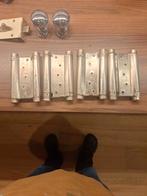 4 x klapdeur scharnier zware uitvoering chrome.., Doe-het-zelf en Verbouw, Hang- en Sluitwerk, Ophalen of Verzenden, Gebruikt