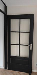 Opdekdeur woonkamer zwart 211,3 x 93 rechtsdraaiend, Doe-het-zelf en Verbouw, Ophalen, Gebruikt, 80 tot 100 cm, Binnendeur