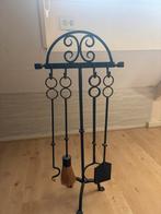 Haardstel zwart metaal, Ophalen of Verzenden, Gebruikt, Vrijstaande haard, Houthaard