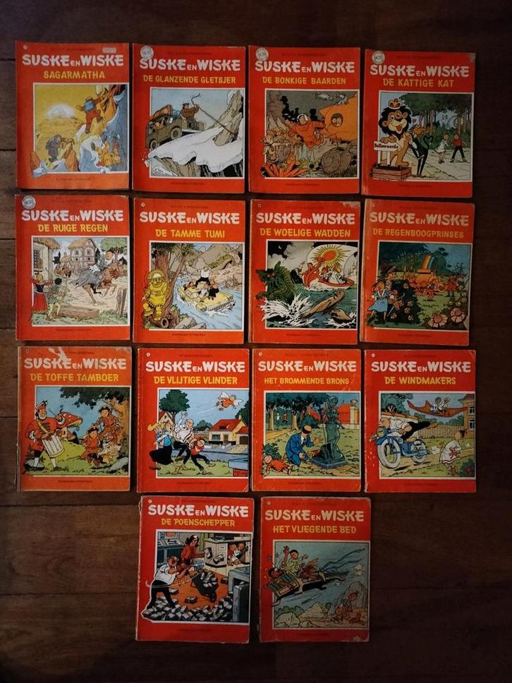 14 x Suske en Wiske, zie omschrijving voor titels, goedkoop, Boeken, Stripboeken, Gelezen, Meerdere stripboeken, Ophalen of Verzenden