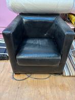 Leren fauteuils, Huis en Inrichting, Fauteuils, Ophalen, Gebruikt, Minder dan 75 cm, 50 tot 75 cm