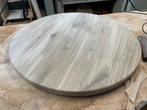 Massief eiken ronde tafelblad 4 dik 80 cm doorsnee, Nieuw, Ophalen of Verzenden