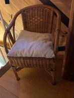 Schattig rotan kinderstoeltje met kussen, Ophalen, Gebruikt, Bruin, Riet of Rotan