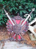 Antiek Schild met Zwaarden - Wapen Decoratie, Ophalen of Verzenden