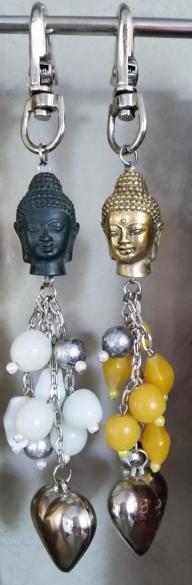 Tashanger - Sleutelhanger met Boeddha van brons (nieuw)