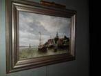 Schilderij Havenzicht F.L. Corsius, Antiek en Kunst, Ophalen
