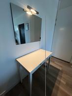 Toilettafel met spiegel, Ophalen, Gebruikt, Wit, 50 tot 100 cm