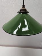 Vintage emaille hanglamp groen, Huis en Inrichting, Lampen | Hanglampen, Ophalen of Verzenden