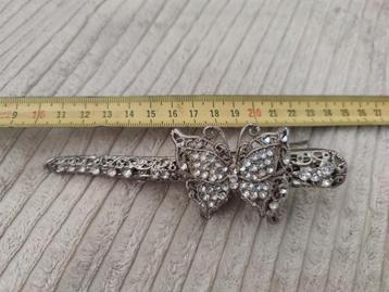 Vintage Vlinder Haarspeld met Strass beschikbaar voor biedingen
