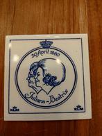 KLM Delfts Blauw Tegel Juliana Beatrix 30 April 1980, Ophalen of Verzenden